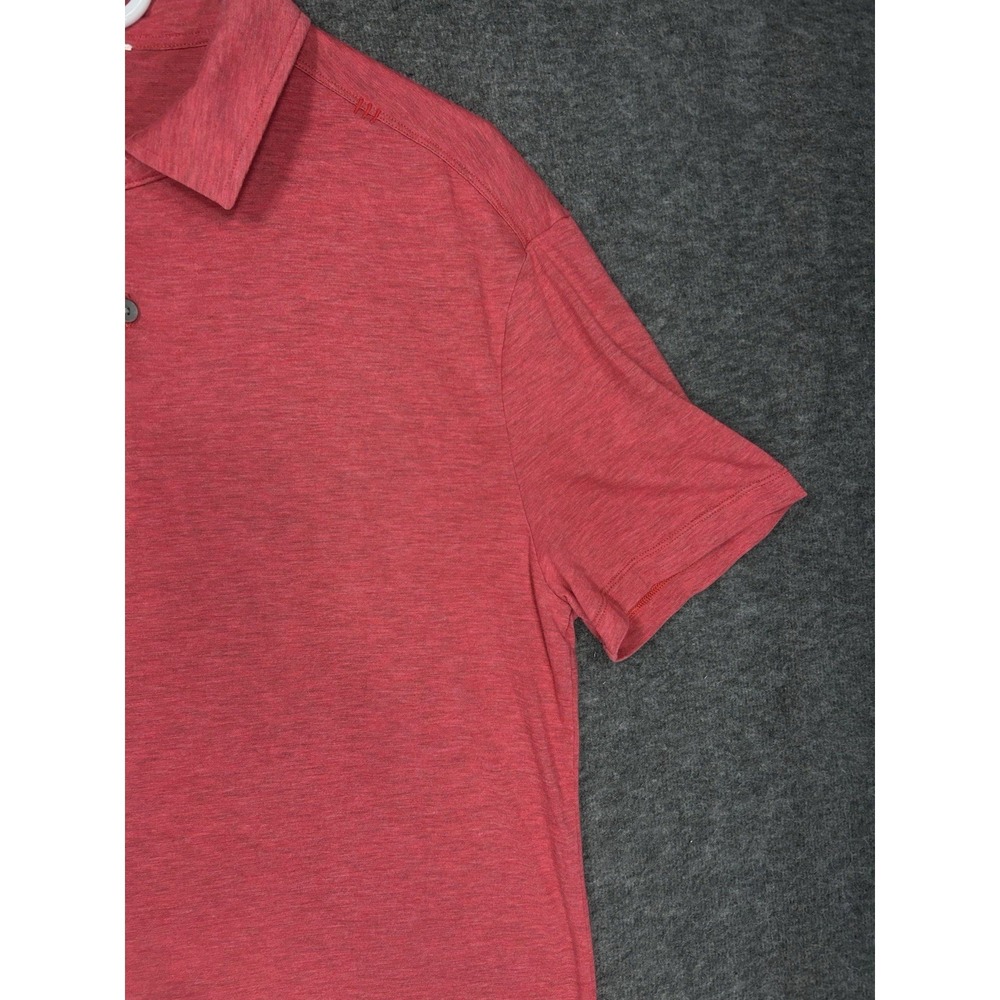 Lululemon Evolution Polo Shirt Mens M Heather red Golf Short sleeve - Picture 3 of 10